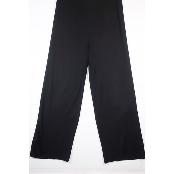 Exclusively Misook Woman Black Wide Leg Pants Pull On Acrylic Blend Size 1X - Picture 13 of 15